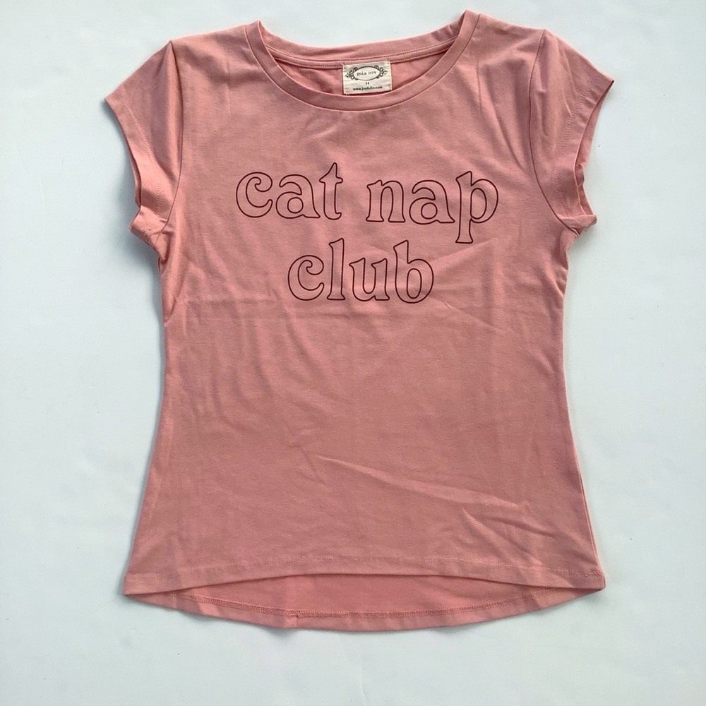 Joyfolie Pink 'Cat Nap Club' Girls' Short Sleeve Tee